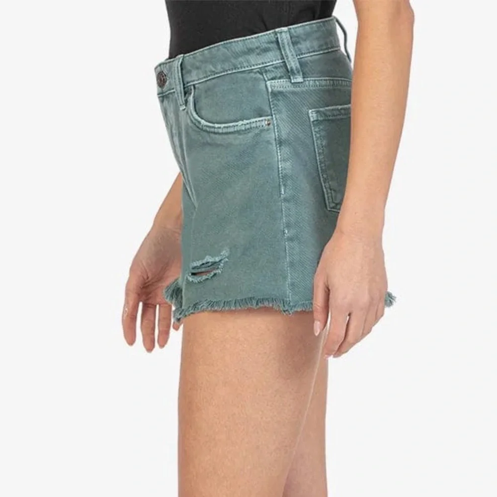 KUT Turquoise High Rise Jane Long Short Denim Size 8 Y11